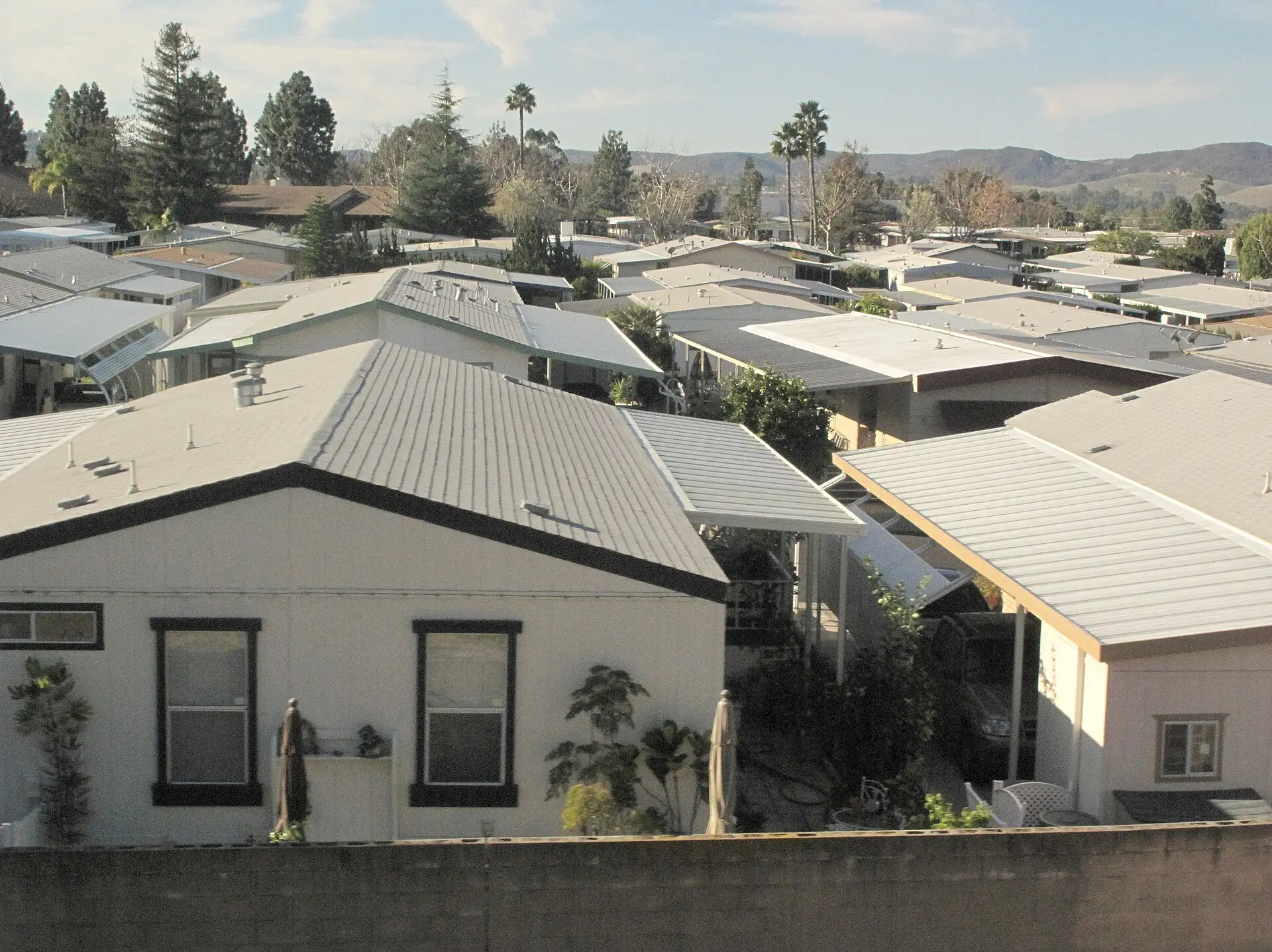 Manufactured homes in a mobile home community